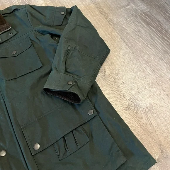 Eddie Bauer Waxed Cotton The Eddie Field Barn Coat Jacket in Army Green Men's XL - Picture 9 of 16